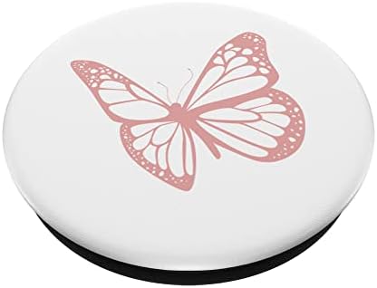 Gül Beyaz Kelebek PopSockets Değiştirilebilir PopGrip