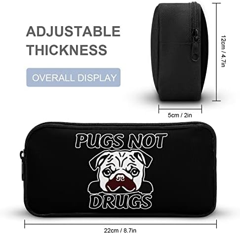 Pugs-Not-İlaçlar Kalem Kutusu Kutusu Kalem Kılıfı Küçük Makyaj Organize Saklama Çantası
