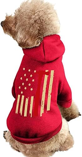 Amerikan Marangoz Bayrağı Pet Kostümleri Takım Elbise Şapka ile Sevimli Köpek Hoodie Tulum Kazak Köpek ve Kedi için