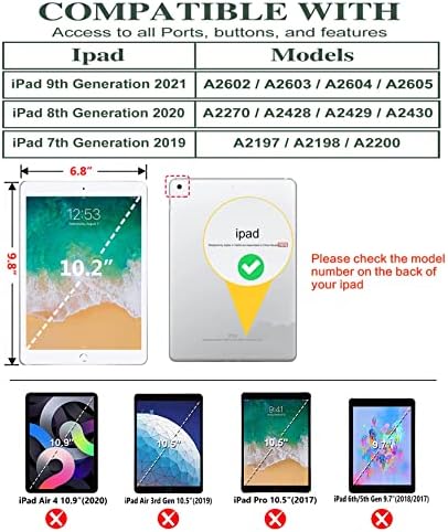 Vimorco iPad 9. Nesil Kılıf 2021, iPad 8. Nesil Kılıf 2020 iPad Kapak için 10.2 inç, iPad 7. Nesil Kılıf Otomatik