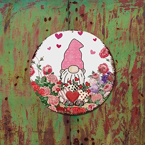 Sevgililer Günü Benim Gnome Çiçek yuvarlak Teneke Işaretleri Düğün Hediyesi Vintage Metal Tabela Işareti Plak yılbaşı