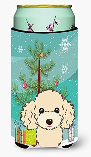 Caroline's Treasures BB1630TBC Noel Ağacı ve Buff Fino Köpeği Uzun Boy Hugger, Can Soğutucu Kol Hugger Makinede Yıkanabilir