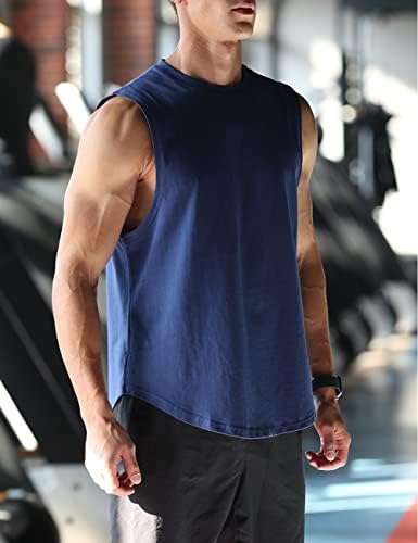 Erkek Egzersiz Vücut Geliştirme Tankı Üstleri Atletik Eğitim spor forma Yelek Pamuk Kesilmiş Kolsuz Kas T-Shirt