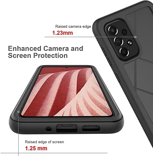 Telefon Kılıfı Kapak Tam Koruma Kılıf Samsung Galaxy A73 ile uyumlu 5G Sert PC+Yumuşak Silikon TPU 3in1 Darbeye Koruyucu