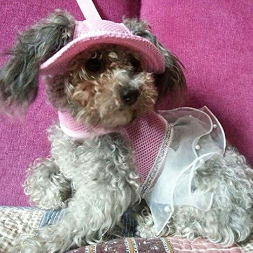 MaruPet Yuvarlak Ağız Prenses Kap siperlikli şapka Pet Köpek Örgü Gözenekli güneşlikli kep için Kulak Delikleri ile