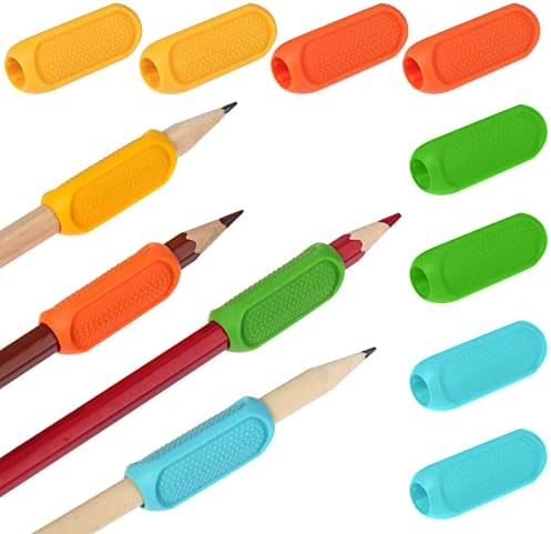 TIESOME kalem Sapları, 8 Adet Ergonomik Silikon kalem Sapları Yazma Yardım Kavrama Kalem Sapları kalemlik Kavrama
