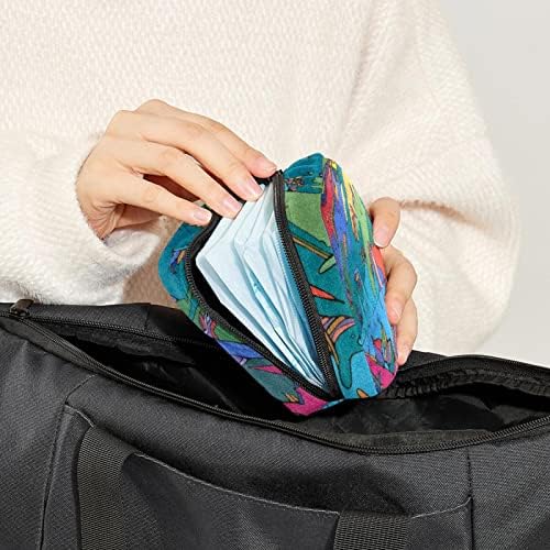 Temizlik peçeteleri saklama çantası, renkli Boyama Sanat Soyut Taşınabilir Regl Pad Çantası Genç Kızlar için Mağaza