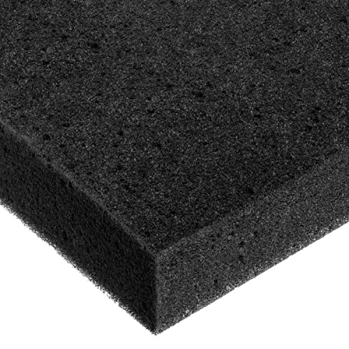 Poliüretan Köpük Levha, Siyah, 2 lbs / cu. ft, 1-1 / 2 inç Kalınlığında x 12 inç Genişliğinde x 12 inç Uzunluğunda