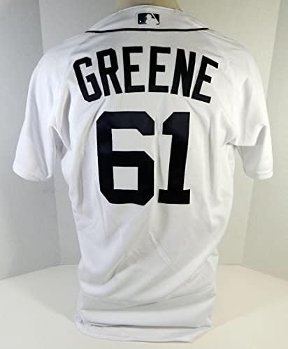 Detroit Tigers Shane Greene 61 Oyun Yayınlanan Beyaz Forma DP15138 - Oyun Kullanılmış MLB Formaları