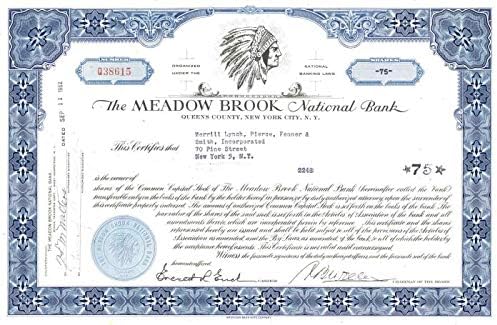 Meadow Brook Ulusal Bankası-Hisse Senedi Sertifikası