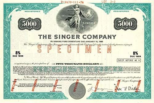Şarkıcı A. Ş. - 5.000 Dolarlık Numune Bonosu