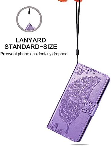 LEMAXELERS Samsung Galaxy S8 artı kılıf Bling elmas kelebek kabartmalı cüzdan Çevir PU deri manyetik kart yuvaları