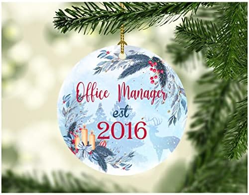 Hediye Ofis Yöneticisi için Est Noel Süsler ile İş Adı Yeni Ofis Yöneticisi Süs Ağacı Noel Ev Dekor Dekorasyon
