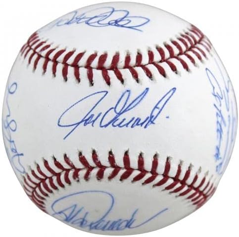 2009 Yankees (9) Jeter Rivera Posada İmzalı 2009 WS Logosu Oml Beyzbol Steiner 1 İmzalı Beyzbol Topları