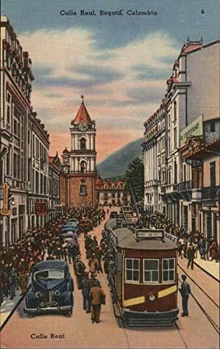 Calle Real Bogota, Kolombiya Orijinal Antika Kartpostal