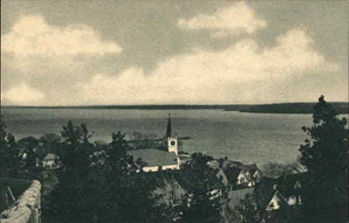 St. Ann Kilisesi Mackinac Adası, Michigan Mİ ile Cass Cliff'ten Görev Noktası Orijinal Antika Kartpostal