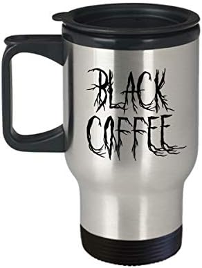 Siyah Metal Hediye-Komik Siyah Metal Kupa-Siyah Metal Seyahat Kupa