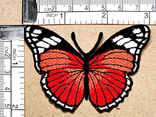 Kleenplus 3 adet. Kırmızı Kelebek Sevimli Hayvan Karikatür Yama Kelebek Yamalar Giysi için İşlemeli Yamalar Kot Ceketler