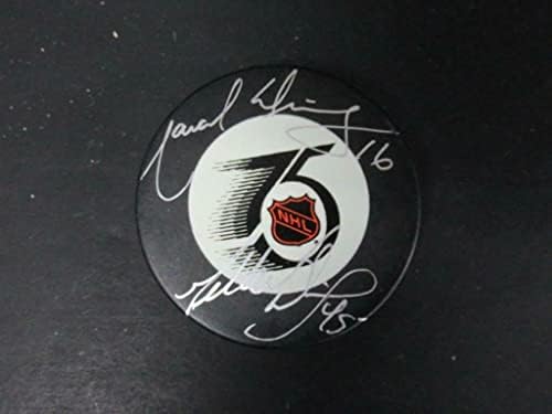 Marcel / Gilbert Dionne İmzalı Resmi 75. NHL Diski Otomatik PSA / DNA AK24931 İmzalı NHL Diskleri