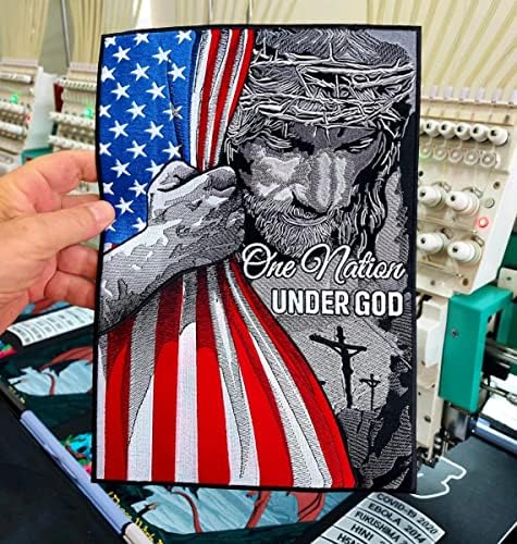 İsa ABD Bayrağı Yama için Özel motorcu yeleği / Demir-on / Dikmek