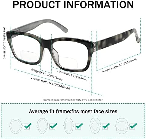 Eyekepper Polikarbonat Büyük Lens Hattı Bifokal Gözlük Okuyucular Erkekler Gri +3.0