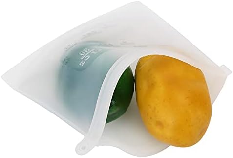2 adet Gıda saklama çantası 500ml Gıda sınıfı silikon Geri Dönüşümlü Ankastre Çevre kilitli torba Kullanımı kolay