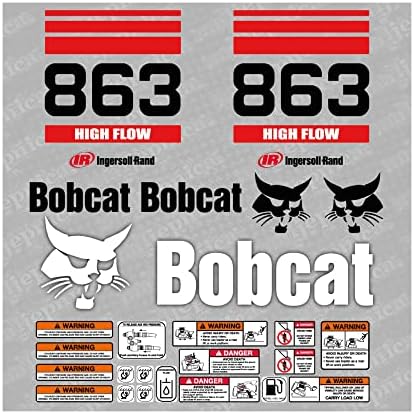 Bobcat 863 Yüksek Akışlı Yükleyici Satış Sonrası Çıkartma / Aufkleber / Adesivo / Etiket / Yedek Set
