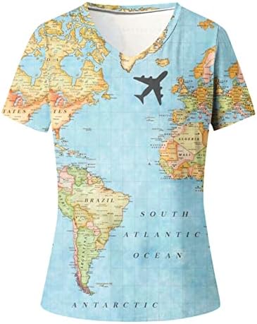 Giysi Kısa Kollu pamuk V boyun grafik Casual bluz Tee kadınlar için Yaz sonbahar Gömlek 1B 1B