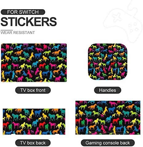 Renkli Atlar Siluetleri Anahtarı Cilt Sticker Pretty Desen Tam Wrap Cilt koruyucu film Sticker ile Uyumlu Anahtarı
