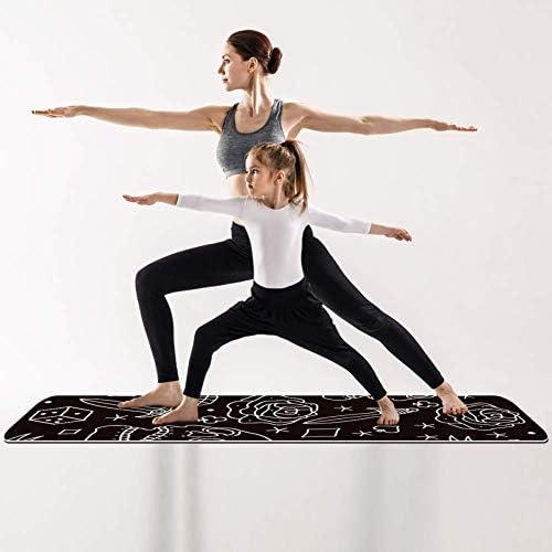 DJROW Yoga Mat Eski Okul Dövmeler Çevre Dostu Kaymaz Fitness egzersiz matı Pilates ve Zemin Egzersizleri
