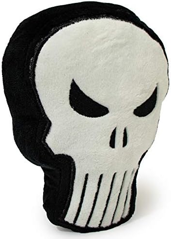 Toka-Aşağı Köpek Oyuncak Peluş Punisher Logo4 Siyah Beyaz