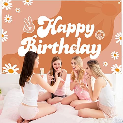 DARUNAXY Mutlu Doğum Günü Afiş Kadınlar için, Boho Hippi Tema Doğum Günü Zemin için Bebek Duş, Mutlu Doğum Günü Süslemeleri
