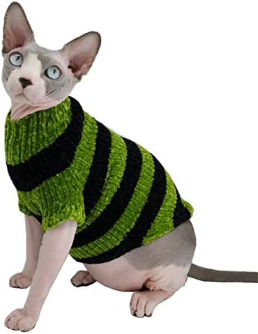 Sphynx Kedi Giysileri Kediler için Süper Yumuşak Kış Sıcak Balıkçı Yaka Kazak Ceket Kediler ve Küçük Köpekler için
