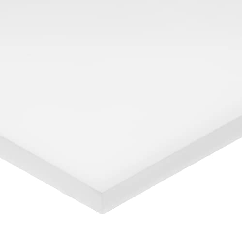 Delrin Asetal Homopolimer Plastik Çubuk, Beyaz, 3/8 inç Kalınlığında x 6 inç Genişliğinde x 36 inç Uzunluğunda