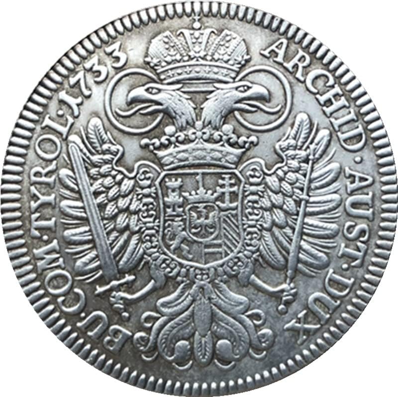 1733 Avusturya Paraları Bakır Gümüş Kaplama Antika Paralar Paralar El Sanatları Koleksiyonu Darbe Olabilir