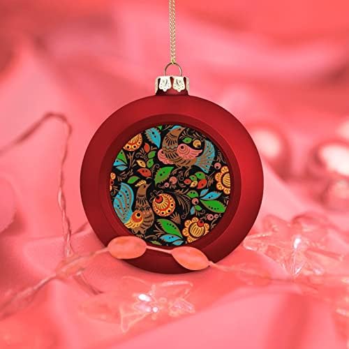 Lehçe Halk Sanat Desen Horozlar ile Noel Topları Süsler Noel Ağacı Asılı Dekorasyon Tatil Partisi için