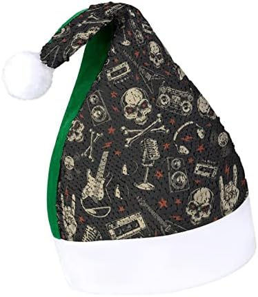 Retro Kafatasları Desen Sequins noel şapkaları Santa Noel Şapka Yetişkinler için Merry Xmas Parti Kostüm Bennie Kap