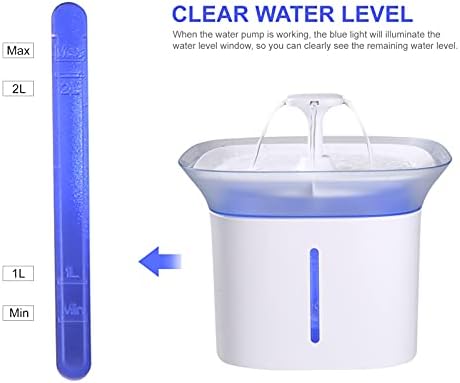 Jabey 2L Kedi su çeşmesi ile led ışık Otomatik Kapanma Pet Çeşme İçme Pet Yavaş Su Besleyiciler 3 Aktif karbon filtre