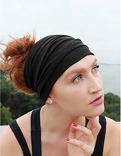 Huachı Orijinal Headbands Kadınlar için 6 Ekstra Geniş Düğümlü Türban Hairbands Egzersiz Yoga Koşu Ter Bantları için