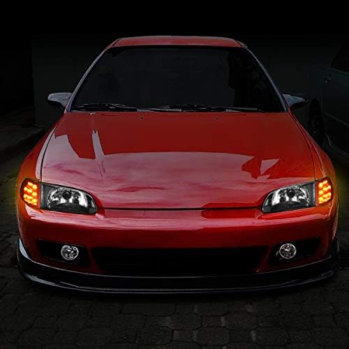 LED Dönüş Sinyali Siyah Konut Far Lambaları + Araç Kiti ile Uyumlu Honda Civic 2/3Dr 92-95