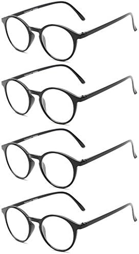 Okuyucular Readers.com Tamamen Büyütülmüş okuma gözlüğü: Port - 4 Çift, kadınlar ve erkekler için klasik yuvarlak