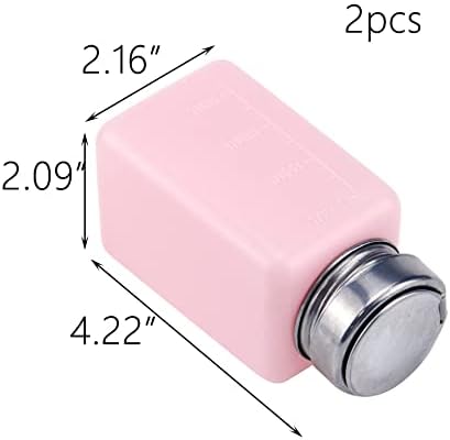 Crapyt dağıtım Şişesi Paslanmaz Çelik 1-Touch Pompa 2 Paket Pembe 200mL Boş Dağıtıcı Şişe Makyaj Çıkarıcı Temizleyici