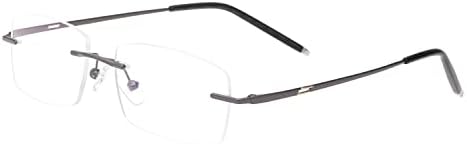 HELES erkek Çerçevesiz Saf Titanyum okuma gözlüğü Polikarbonat Tek Vizyon Lens UV400 Kaplama Gözlük Okuyucu-Tunç