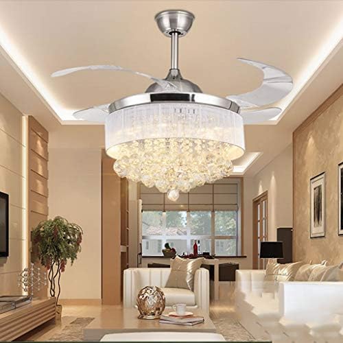 AUNEVN Tavan Lambası tavan vantilatörleri Lamba ile Avrupa Görünmez ışıklı tavan fanı Restoran Kristal Fan Avize