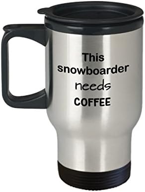 Snowboardcu Seyahat Kupa Hediye, Bu Snowboardcu Kahve İhtiyacı, Kapaklı 15 oz Paslanmaz Çelik Kahve Kupa, Yenilik
