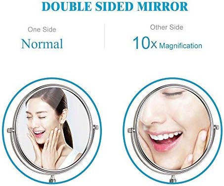 LİANXİAO-Duvara Monte makyaj aynaları Büyüteç Uzatın Sağlam Ayarlanabilir Tıraş Kozmetik Ayna Banyo Otel makyaj masası
