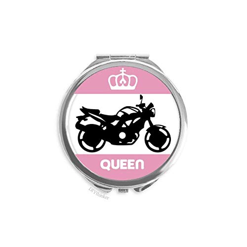 Mekanik motosiklet desen anahat Mini çift taraflı taşınabilir makyaj aynası Kraliçe