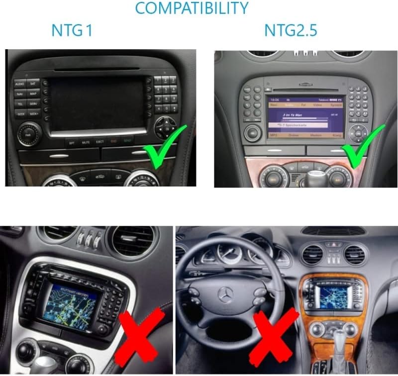 TAFFİO 7 Dokunmatik Ekran Navigasyon GPS Kafa Ünitesi Radyo CarPlay AndroidAuto ile Uyumlu Mercedes SL SL350 SL500