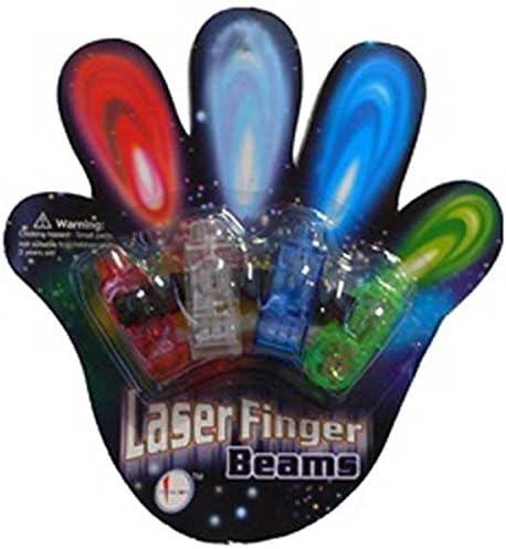 Yanıp sönen Panda FingerBeams LED parmak yüzük el feneri, her biri 4 renkli el feneri 12 kart - Toplam 48 ışık