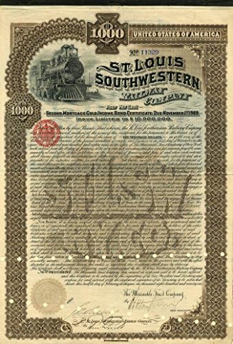 St. Louis Güneybatı Demiryolu-1.000 Dolarlık Tahvil
